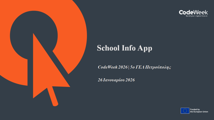 Παρουσίαση της σχολικής εφαρμογής – App Inventor